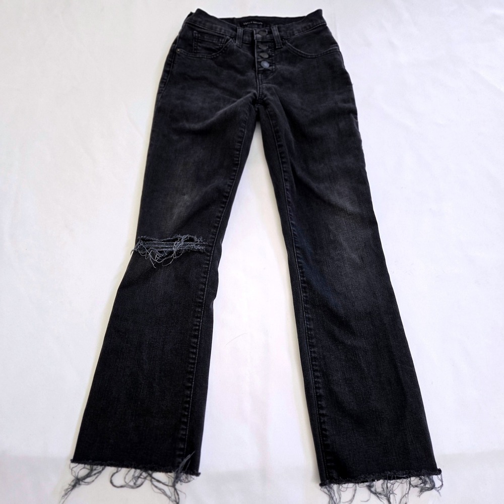 Lucky Brand Jeans Size 00 24 Magnetic Fray Mid Rise Ava Crop Mini Boot Cut 24x26